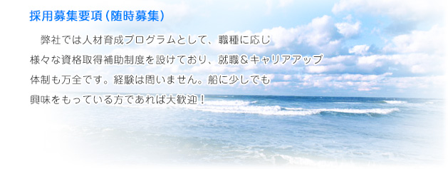 採用募集要項(随時募集)